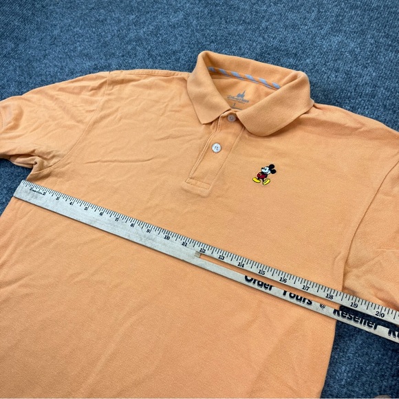 Disney Parks Men’s World Micky Polo Logo Orange Small - Picture 4 of 9